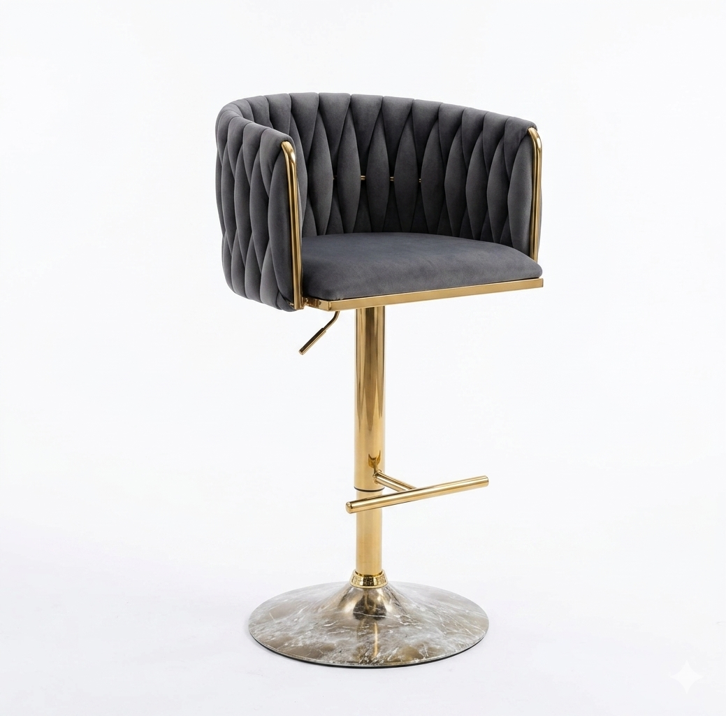 Velvet Gold Pedestal Stool